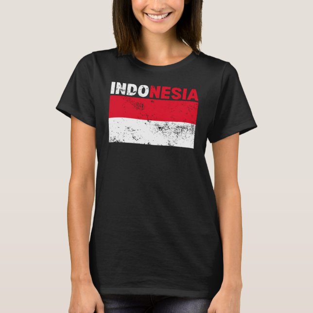 Indonesia Flag Vintage T-Shirt (Front)