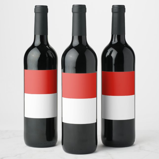 Indonesia flag wine label (Bottles)