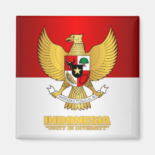 Indonesia Flag with COA Magnet