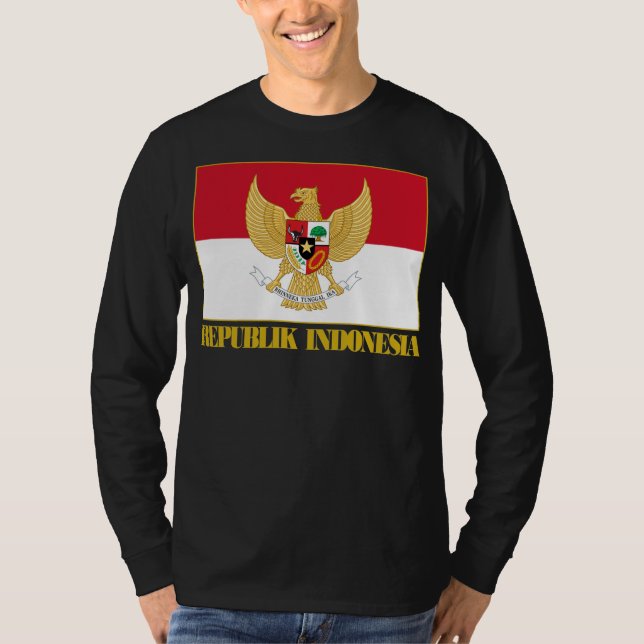 Indonesia Flag with COA T-Shirt (Front)