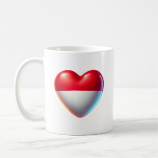 Indonesia Heart Flag Tea Coffee Mug