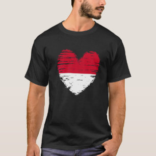 Indonesia Heart Indonesian Flag Indonesian Pride T-Shirt
