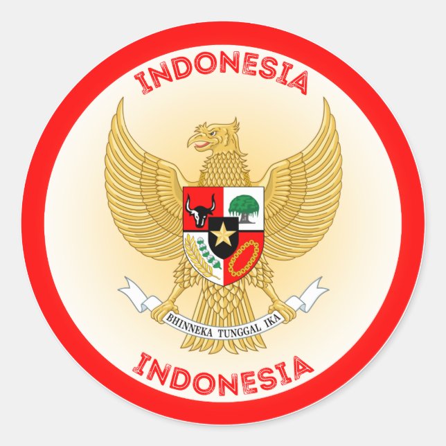 Indonesia Heritage Emblem Classic Round Sticker (Front)
