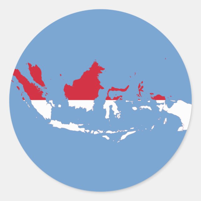 Indonesia ID, Jakarta, Flag Map Classic Round Sticker (Front)
