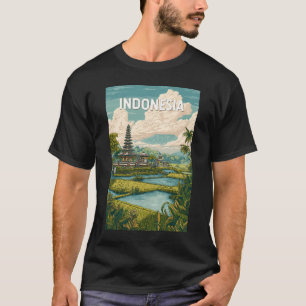 Indonesia Illustration Travel Art Vintage T-Shirt