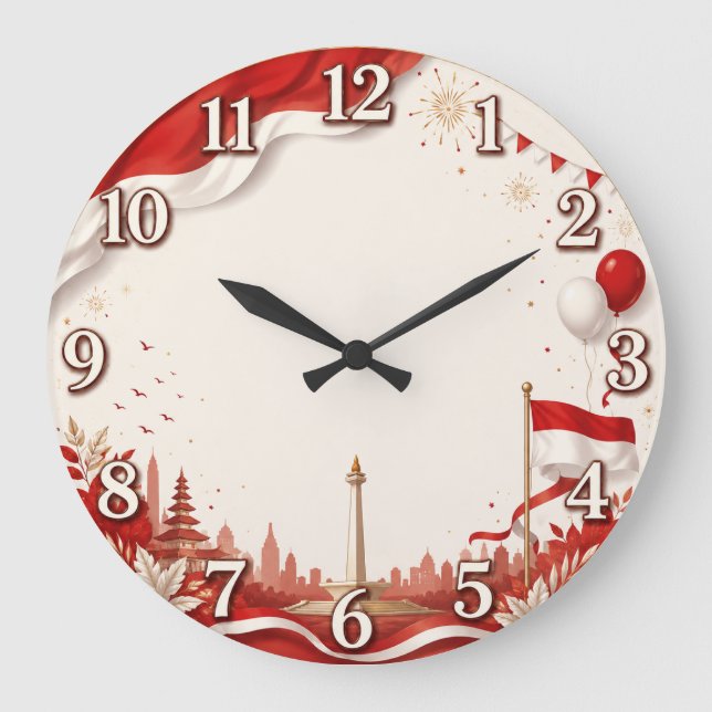 Indonesia Independence Day Wall Clock (Front)