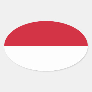 Indonesia – Indonesian Flag Oval Sticker