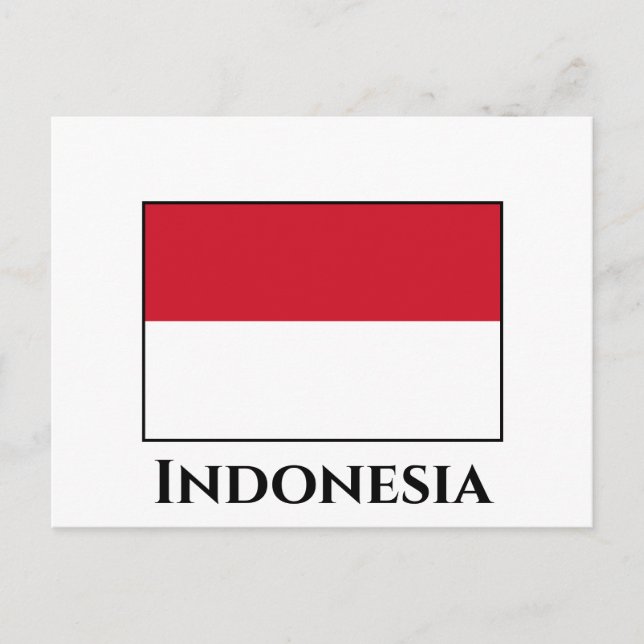 Indonesia (Indonesian) Flag Postcard (Front)