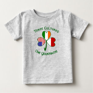 Indonesia Ireland USA Shamrock Flag Personalised  Baby T-Shirt
