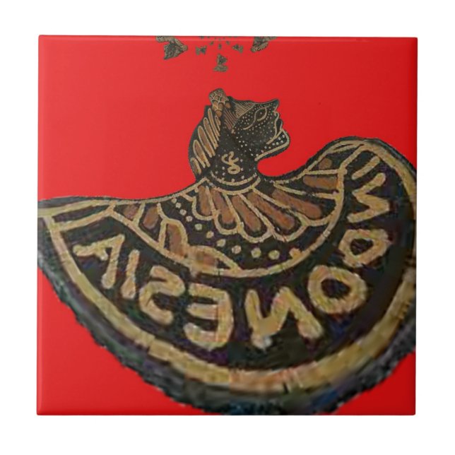 Indonesia Javanese Shadow Puppet Cultural Art Tile (Front)