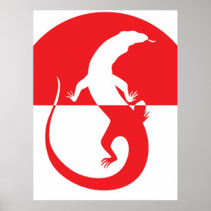Indonesia Komodo dragon Monitor Indonesian Poster