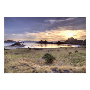 Indonesia, Komodo National Park. Sunset on one Photo Print