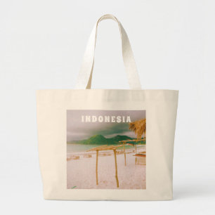 Indonesia Lombok Tropical Paradise Print Large Tote Bag