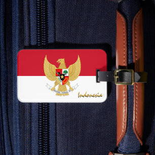 Indonesia Luggage Tags, patriotic Indonesian Flag Tag