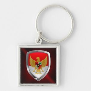 Indonesia Metallic Emblem Key Ring