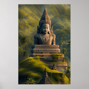 Indonesia Mountain Buddha Poster