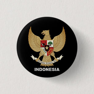 Indonesia National Emblem 3 Cm Round Badge