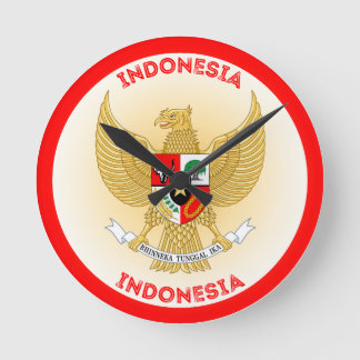 Indonesia National Emblem Circle Shape Round Clock