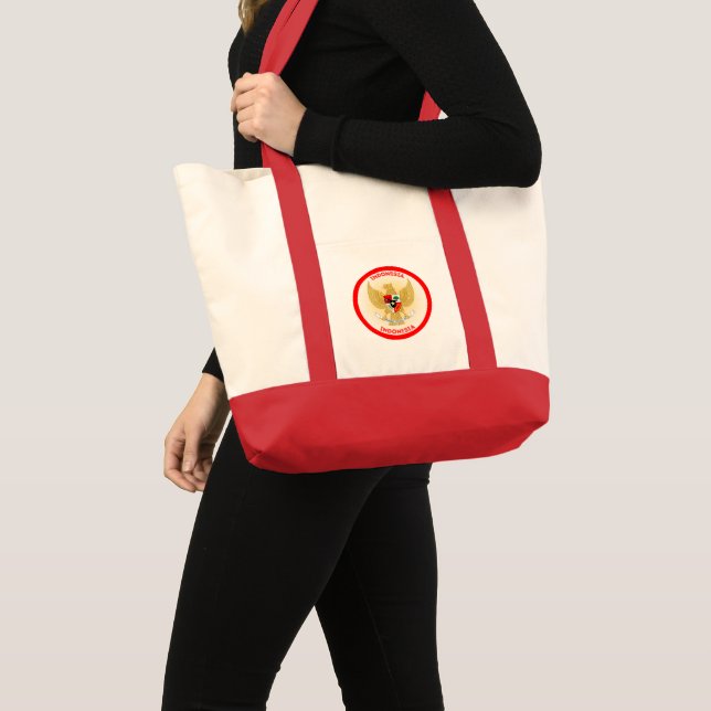 Indonesia National Emblem Circle Shape Tote Bag (Front (Product))