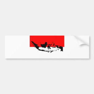 Indonesia National Flag And Map Bumper Sticker