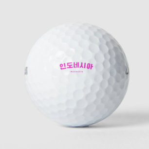 Indonesia Pink in Korean Hangul Kpop Golf Balls