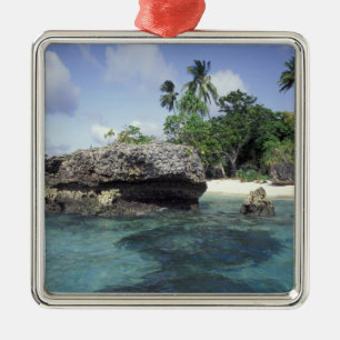 Indonesia. Rock formations along shore Metal Tree Decoration