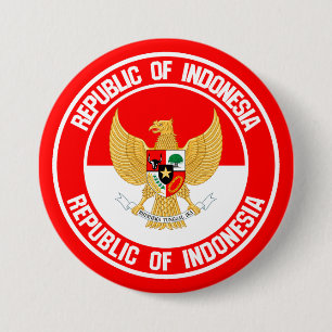 Indonesia Round Emblem 7.5 Cm Round Badge
