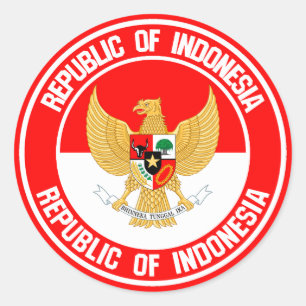 Indonesia Round Emblem Classic Round Sticker