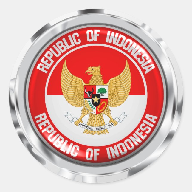 Indonesia Round Emblem Classic Round Sticker (Front)