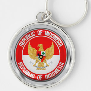 Indonesia Round Emblem Key Ring