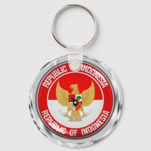 Indonesia Round Emblem Key Ring