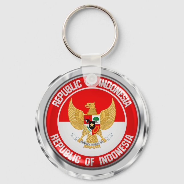 Indonesia Round Emblem Key Ring (Front)