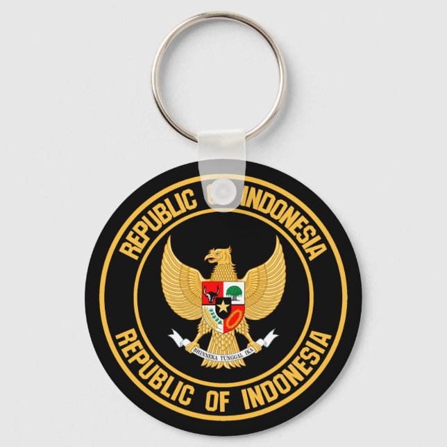 Indonesia Round Emblem Key Ring (Front)