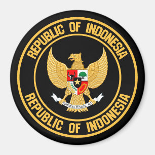 Indonesia Round Emblem Magnet