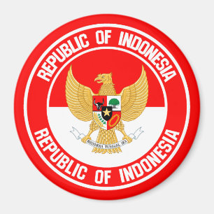 Indonesia Round Emblem Magnet