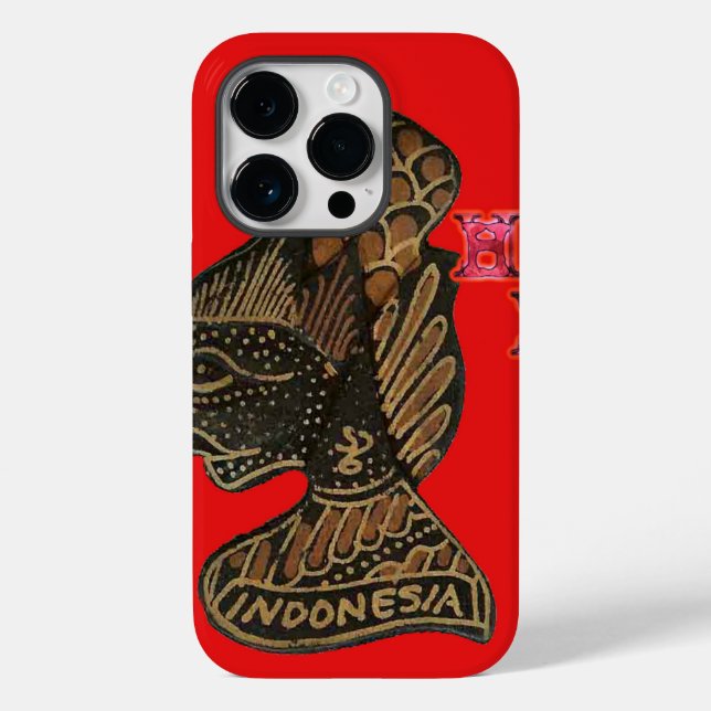 Indonesia Shadow Puppet Hohoho Design Red Canvas Case-Mate iPhone Case (Back)