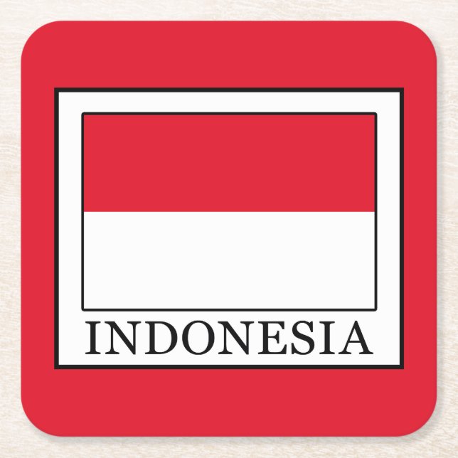 Indonesia Square Paper Coaster (Front)