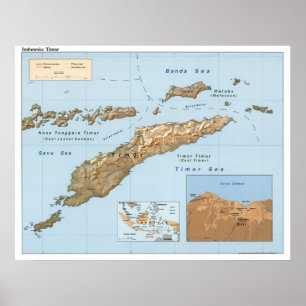 Indonesia Timor Map 1999 Poster
