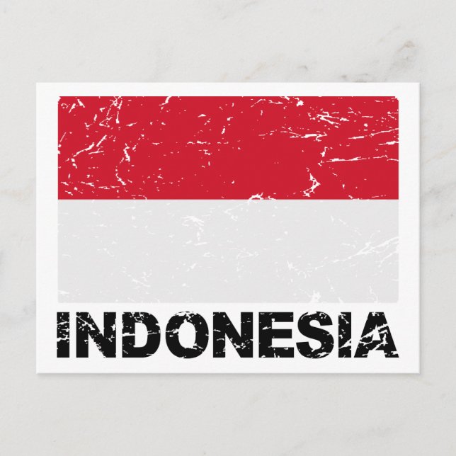 Indonesia Vintage Flag Postcard (Front)