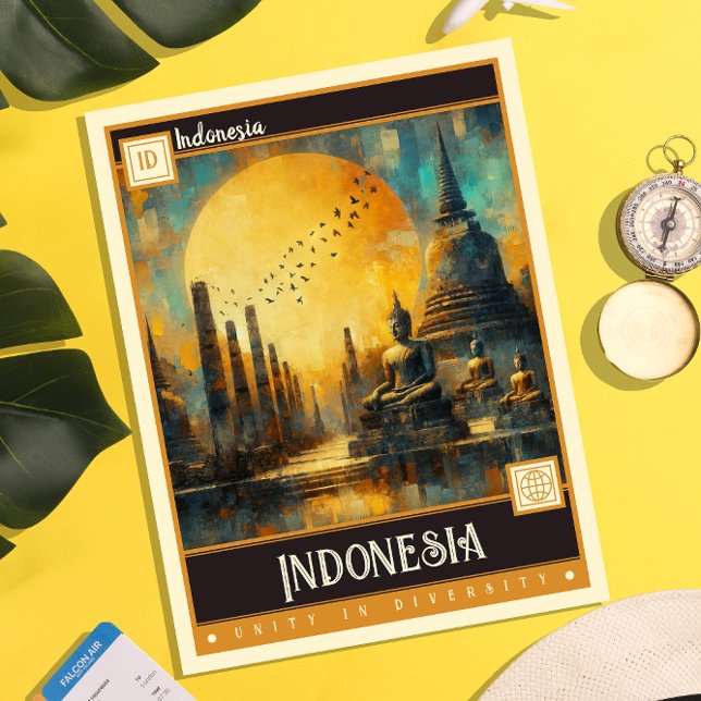 Indonesia | Vintage Painting Postcard (Creator Uploaded)