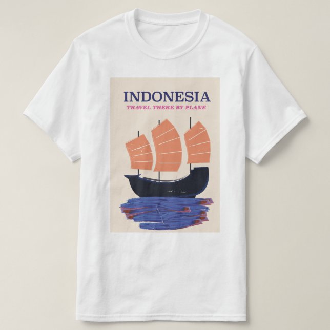Indonesia vintage style travel poster T-Shirt (Design Front)