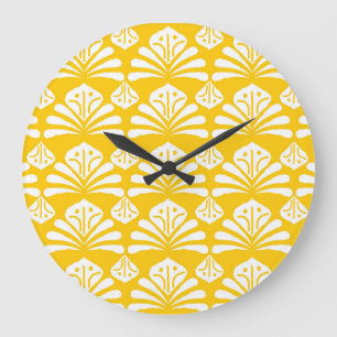 Indonesian batik: kawung, gurda motifs. large clock