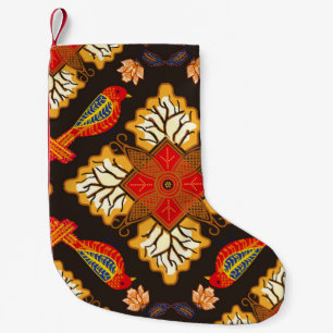 Indonesian batik motif with a very distinctive flo small christmas stocking