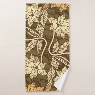 Indonesian batik motifs with flora and fauna patte bath towel