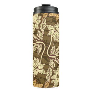Indonesian batik motifs with flora and fauna patte thermal tumbler