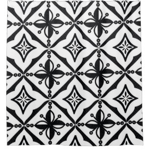 Indonesian batik motifs with very distinctive patt shower curtain