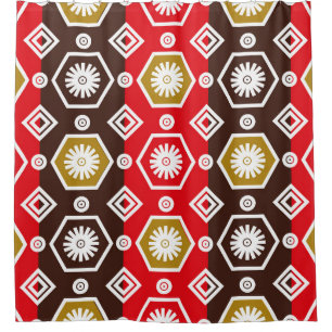 Indonesian batik motifs with very distinctive plan shower curtain