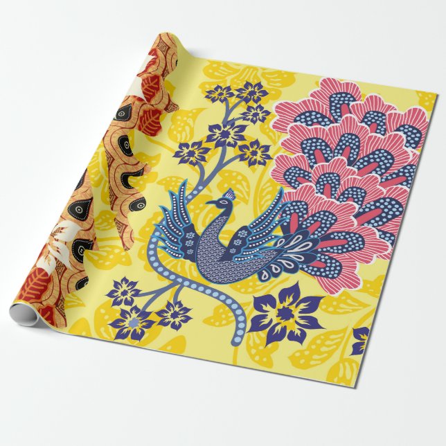 Indonesian batik motifs with very distinctive plan wrapping paper (Unrolled)