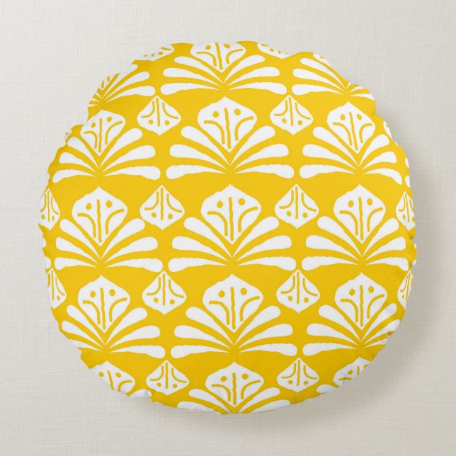 Indonesian batik typical design, combination of ka round cushion (Front)