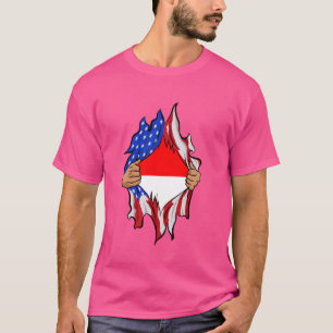 Indonesian Blood Inside Me Proud Indonesia Flag T-Shirt